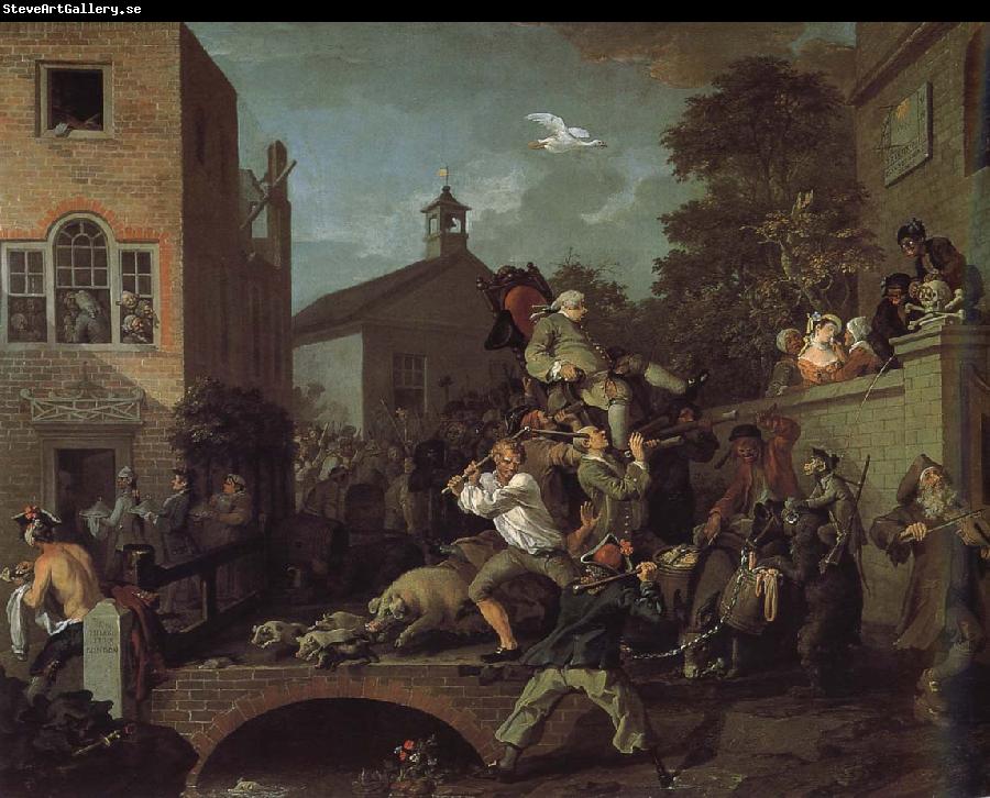 William Hogarth The auspices of the members of the election campaign